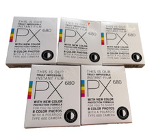 5 x Impossible 600 SX70 BOX TYPE ND expired Polaroid 680 Colour instant film