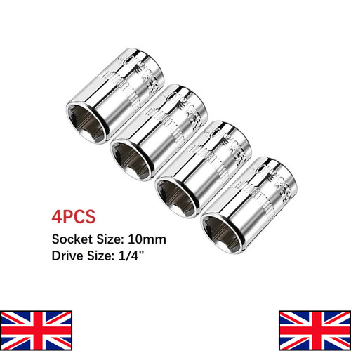 4pcs inch drive 10mm - 4pcs, 1/4-inch