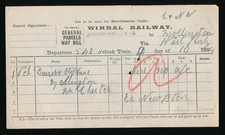 Original Railway Paperwork Item, Wirral Railway  (Lot 1)