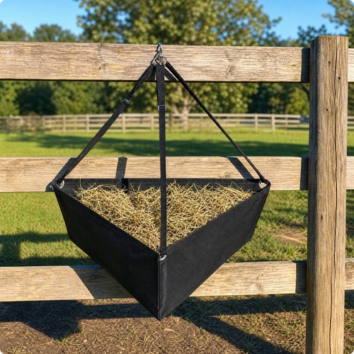 Triangular horse hay feeding - triangular,