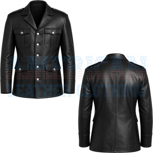 Men genuine leather military - men's,