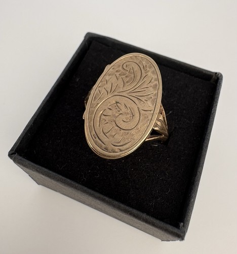 Vintage 9ct gold locket ring - vintage,