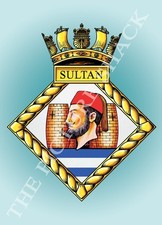 HMS SULTAN CREST ON A METAL