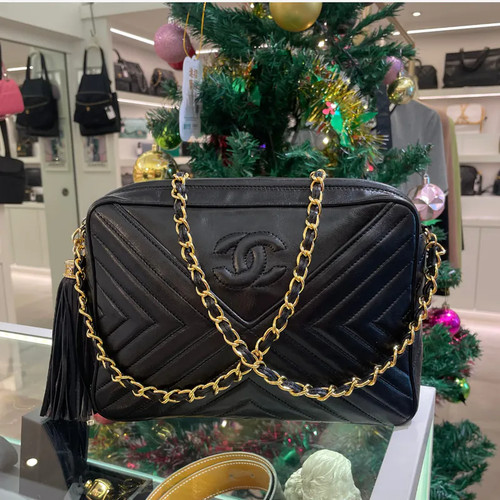 Chanel vintage black lambskin - vintage,
