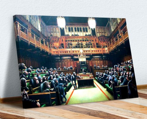 Monkey chimp parliament canvas - monkey,