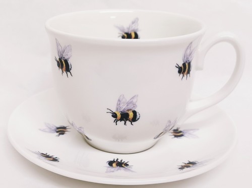 Bees cup saucer - cup, bone