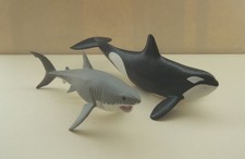 SCHLEICH GREAT WHITE SHARK AND KILLER WHALE FIGURES