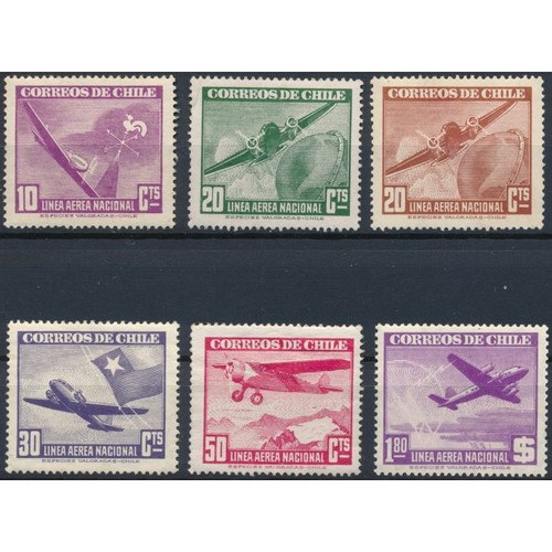 Air mail values chile - 6,