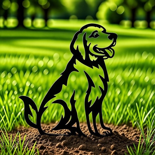 Golden retriever garden - golden,
