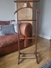 Mid Century Vintage Oak Wood Valet Suit Stand