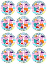 12 x  2.5" Pepper Pig Birthday