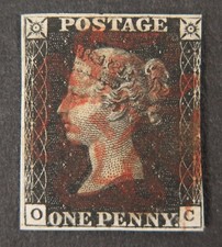 QV 1840 1d Penny Black (OC)