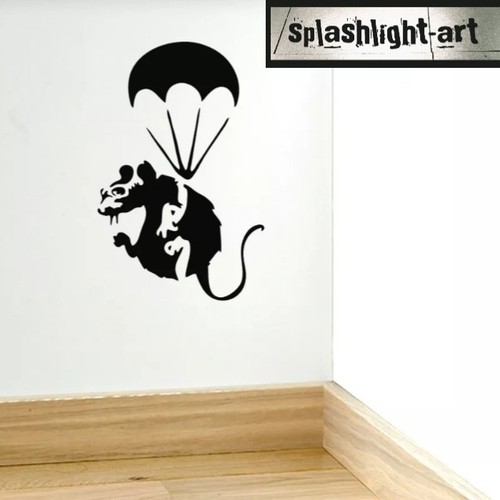 Banksy parachuting rat - parachuting,