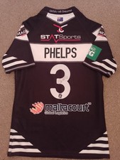MENS WIDNES VIKINGS 013 MATCH PLAYER WORN SHIRT SUPER LEAGUE RUGBY JERSEY PHELPS