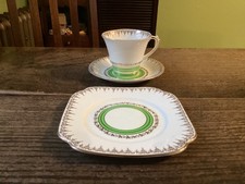 Retro Art Deco Trio Tea Set – Cup, Saucer & Plate – striking pattern 
