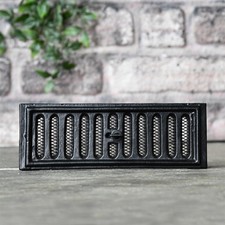 Black Cast Iron Adjustable Air Brick with Adjustable Vent 9" x 3"