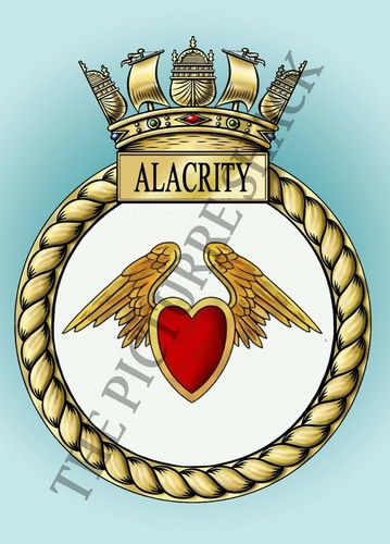 Hms alacrity crest - crest, metal