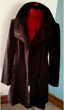 Next Petite Cotton Bomuld Heavy Quality Brown Overcoat Coat Size 10