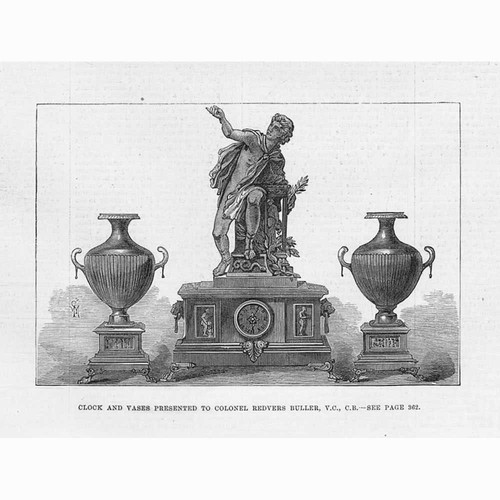 Clock vases presented to - &,