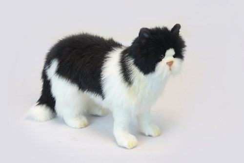 Hansa black white cat plush - &,