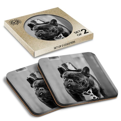 Boxed square coasters bw - square,
