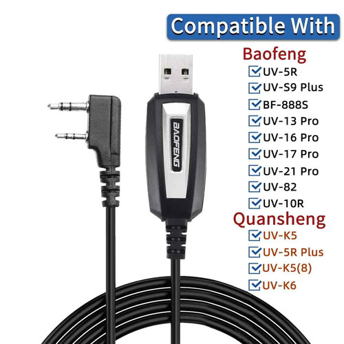 Usb programming cable with - usb, cd