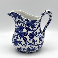 Vintage Burleigh Blue & White Arden Floral Chintz Small Milk Sauce Jug 12oz