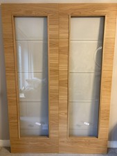 PAIR Of Oak Finish French Doors Glazed 54” x 78” Internal Brand New