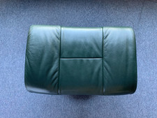 EKORNES STRESSLESS Footstool, Dark Green Leather, Mid Wood Classic Base