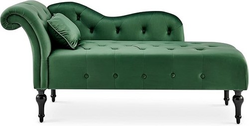 Green velvet chaise - velvet,