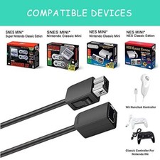 x 2 1.8m Extension Cable Cord Lead Nintendo SNES & NES Mini Classic Controller