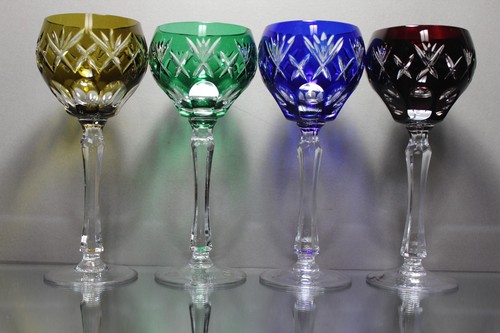 Four vintage crystal cut - crystal,