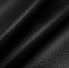 HEAVY FEEL BLACK FAUX LEATHER GRAIN VINYL PVC UPHOLSTERY MATERIAL FABRIC  