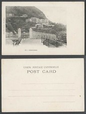 Hong Kong China c.1900 Old UB Postcard Peak Buildings, Water Tanks Entrance Gate