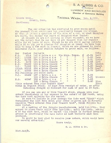 1906 tacoma lumber shingles - &,