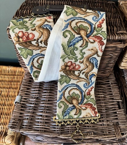 Vintage needlepoint bell-pull