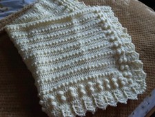 A Hand Crochet Baby Shawl/blanket Lemon 4ply Yarn