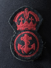 Vntg Royal Navy Petty Officer Class III Uniform Red Cloth Cap Badge King’s Crown