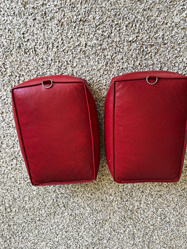Red faux leather - red,