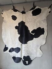 Genuine cow hide rug black &