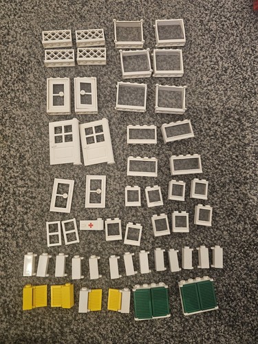 Lego white windows - white, doors