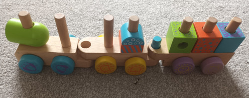Train wooden kids toy - wooden, with