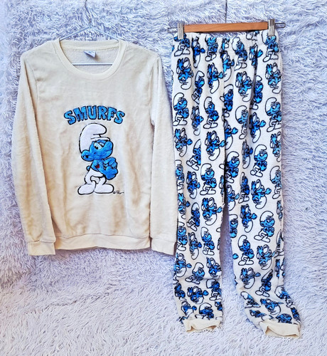 Smurfs fleece pajama set size - fleece,