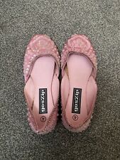 Indian Shoes Flats Ballerina Pumps Beaded  Pink Womens UK 4 Summer 