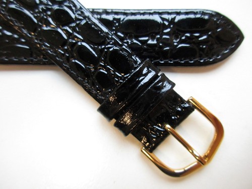 Black laquered crocodile print