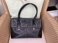 Jane Shilton Large Black Leather Bag - Good Used Condition