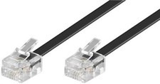 Modular Telephone Cable black 10m RJ11/RJ14 male 6P4C to RJ11/RJ14 male 6P4C 10m