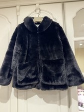 H&M Black Faux Fur Coat