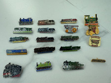 A collection of 19 different steam/Diesel railway and other engine badges. 