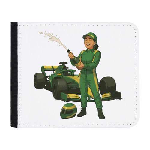 Woman racer celebrating - 'woman,